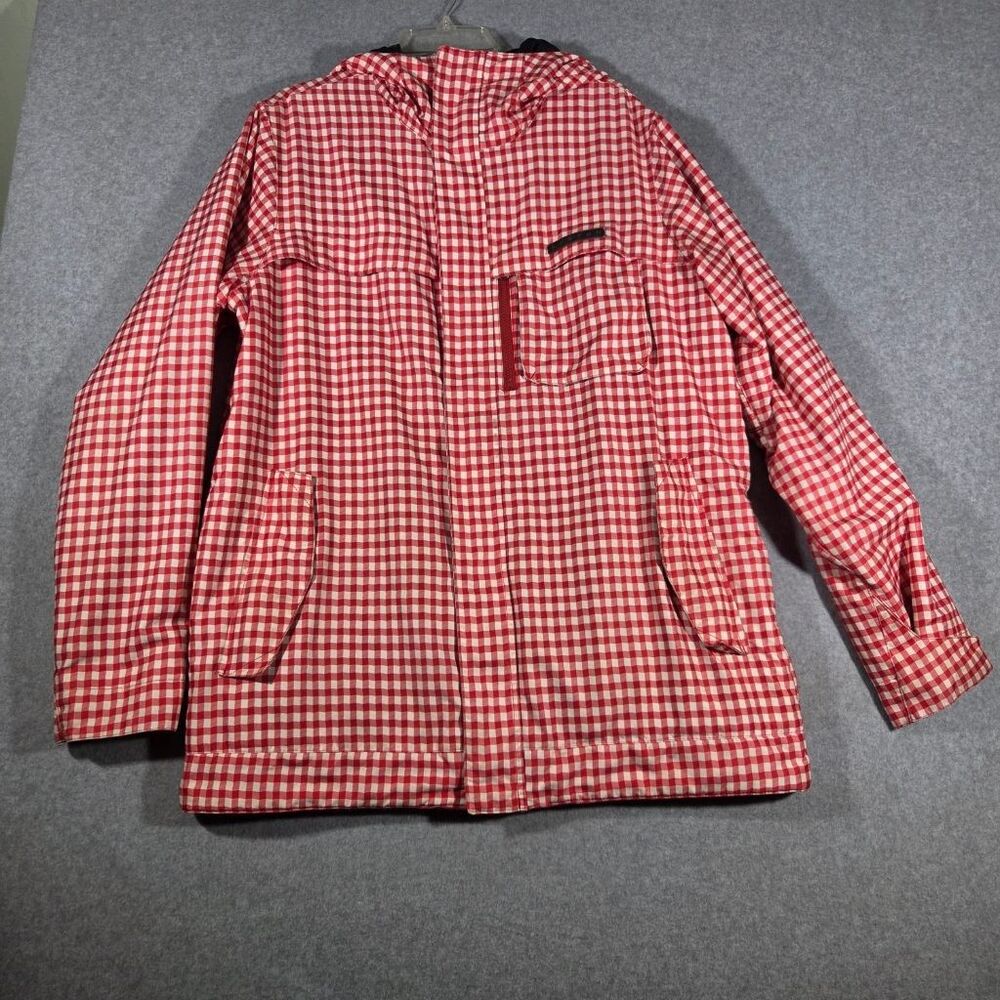 Burton Snowboards MB Poacher Jacket Mens L Red Gingham Dryride Insulated Ski